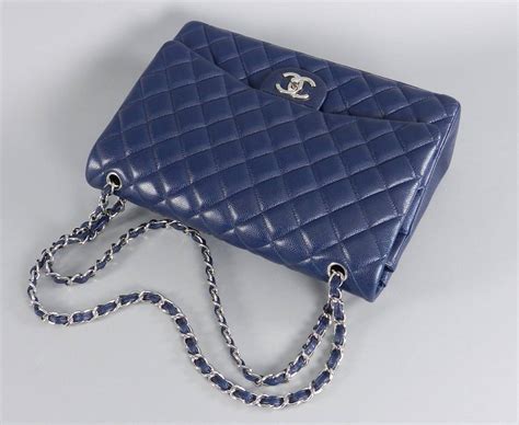 chanel navy blue bag with silver hardware|Chanel lambskin shoulder bag.